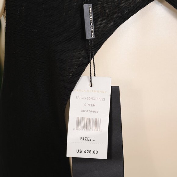 Vix Paula Hermanny SPHINX Green Snakeskin Neck Maxi Dress Size LARGE - Picture 4 of 7